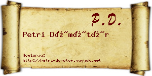Petri Dömötör névjegykártya